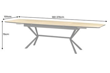 Eettafel GRANDEZZA 180-270 cm uitschuifbaar, natuurlijke, Huis en Inrichting, Tafels | Eettafels, Ophalen of Verzenden, Nieuw