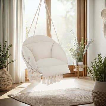 Hangstoel Samira - beige, Verzenden, Nieuw
