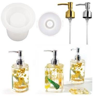 Siliconenmal Zeepdispenser rond Epoxy resin 16 cm per stuk, Ophalen of Verzenden, Nieuw