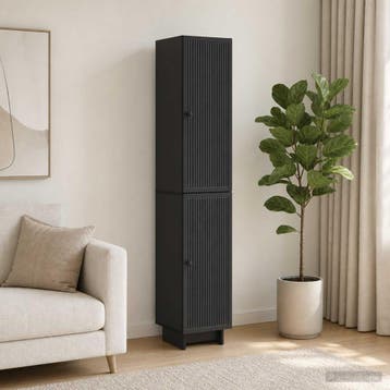 vidaXL Kastenset 2 st Zwart Bewerkt hout, Verzenden, Nieuw