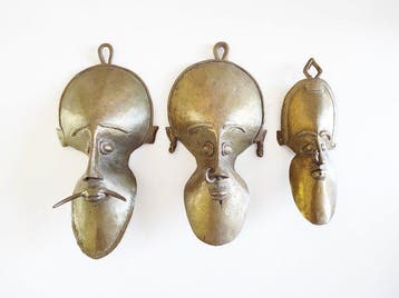 Ashanti-maskers - Man, vrouw en kind - Ghana (Zonder