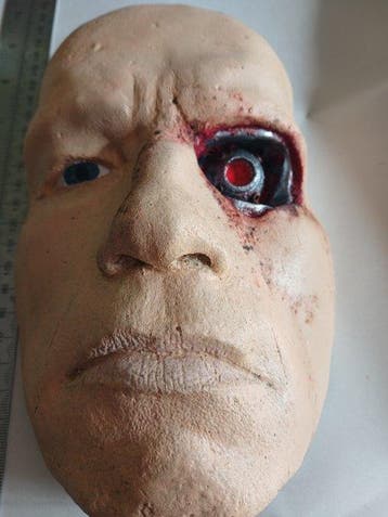 Terminator 1/1 face - schwarzenegger, Nieuw