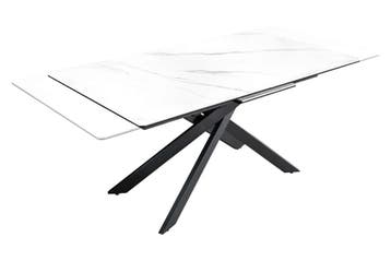 Uitschuifbare eettafel ALPINE 160-200cm wit keramiek marmer, Ophalen of Verzenden, Nieuw