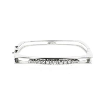 Witgouden armband met diamant; Maat XS (Slavenarmband), Gebruikt, Ophalen of Verzenden, Met edelsteen, Goud