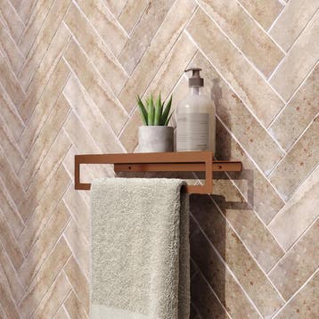 Brauer Handdoekrek - met Planchet - Koper Geborsteld Pvd, Huis en Inrichting, Badkamer | Badtextiel en Accessoires, Ophalen of Verzenden