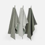 Keukenset Dry w. Cubes Uni, Stripes &amp; Blocks, Verzenden, Nieuw, Groen, Theedoek of Handdoek