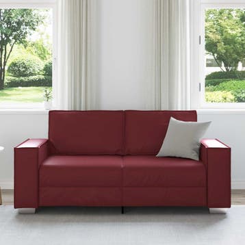 vidaXL Loveseat Wijnrood 180 cm Nep Leer, Verzenden, Nieuw, Leer, 150 tot 200 cm