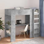 vidaXL Loft Bedframe met Bureau Beton Grijs 90 x 200 cm, Verzenden, Nieuw, Grijs, Hout