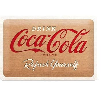 Drink Coca-Cola refresh yourself reclamebord, Verzamelen, Verzenden, Nieuw
