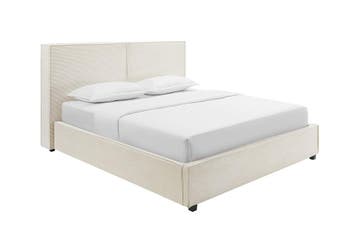Bed ROCCO 180x200cm, beige met lattenbodem en opbergruimte -, Ophalen of Verzenden, Nieuw