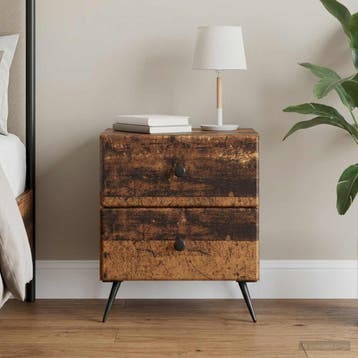 vidaXL Nachtkastje Oud hout 43 x 34,5 x 47,5 cm Bewerkt hout, Minder dan 45 cm, Verzenden, Nieuw, Minder dan 55 cm