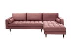 Elegante hoekbank COSY VELVET 260cm oudroze fluwelen, Ophalen of Verzenden, Nieuw