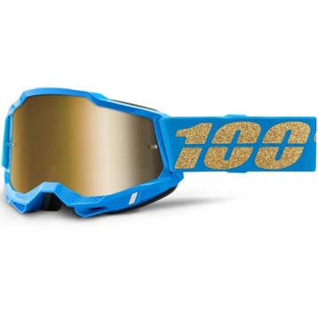Crossbril 100% Accuri 2 - Blauw / Goud, Verzenden, Nieuw met kaartje, Motorcrosskleding, 100%