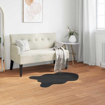 vidaXL Antislip vloerkleed van imitatie konijnenbont OLITE, Verzenden, Nieuw, Zwart