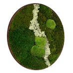 Vintlux Mosschilderij Rond 80 cm Donker Eiken - Uppsala Lat, Huis en Inrichting, Nieuw