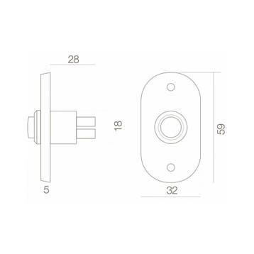 Intersteel Deurbel ovaal 59x32x5mm - messing gelakt, Huis en Inrichting, Deurbellen, Verzenden, Nieuw