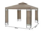 Paviljoen Lorca Taupe 3x3m UV-bescherming 50+ (Partytenten), Tuin en Terras, Verzenden, Nieuw, 2 meter of meer, Partytent