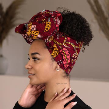 Afrikaanse Rode Floral life / hoofddoek - headwrap, Ophalen of Verzenden, Nieuw