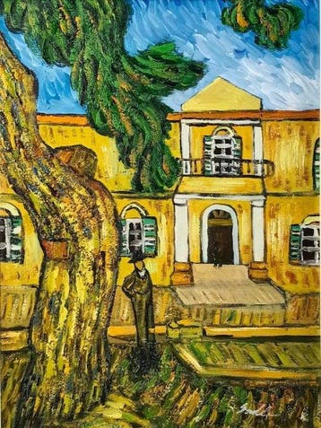 Copia di Vincent Van Gogh - Pini con figura nel giardino