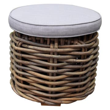 Sumatra kleine ronde tafel met kussen naturel rotan southend, Ophalen of Verzenden, Nieuw