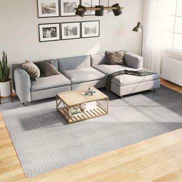 vidaXL Vloerkleed IZA laagpolig Scandinavisch 240x340 cm, Verzenden, Nieuw, Grijs