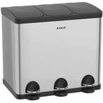 Avalo Prullenbak Afvalscheiding 60 Liter - RVS Zilver - 3, Verzenden, Nieuw