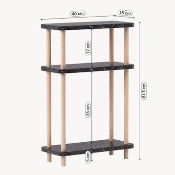 Staand rek Nampernu 62x40x18 cm met deur opbergvakken marmer, Verzenden, Nieuw