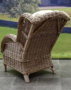 Naturel lounge balkonset 2-delig naturel rotan wit, Tuin en Terras, Tuinsets en Loungesets, Ophalen of Verzenden, Nieuw