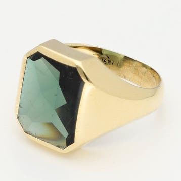 Zegelring - 14 karaat Geel goud Spinel