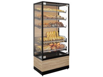 Broodstelling met 2 glazendeuren B100xD65xH215cm, Nieuw