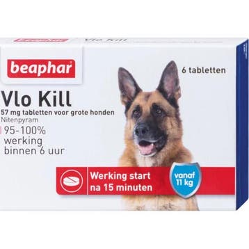 Beaphar Vlo Kill+ Hond vanaf 11kg - 6tbl (Vlooien - Teken)