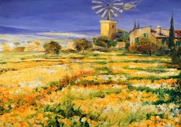 Kunstdruk Christian Sommer - Sommer auf Mallorca 100x70cm, Verzenden, Nieuw