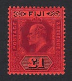 Fiji 1912 - Koning Edward VII £1 Paars & Zwart/Rood -, Postzegels en Munten, Gestempeld