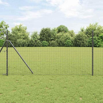 vidaXL Euro-hek met grondbevestiging 10 x 1,4 m PVC-Coated, Verzenden, Nieuw, IJzer
