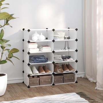 vidaXL Schoenenrek 84x32x88,5 cm polypropeen transparant, Verzenden, Nieuw