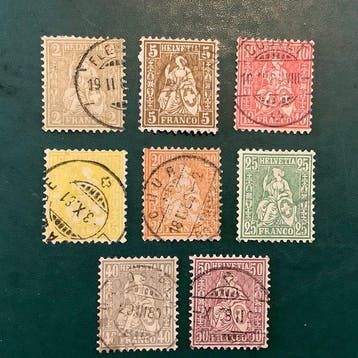 Zwitserland 1862/1878 - Zittende Helvetia met Faser papier, Gestempeld