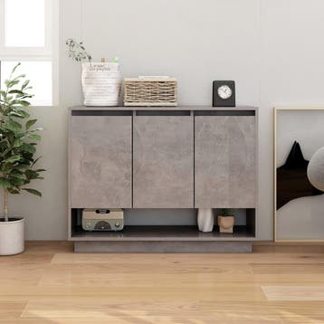vidaXL Dressoir 97x31x75 cm bewerkt hout betongrijs, Verzenden, Nieuw, 50 tot 100 cm, 25 tot 50 cm