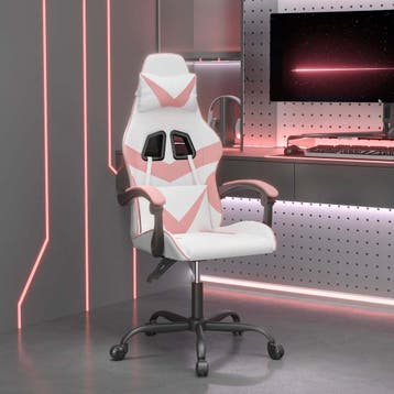 vidaXL Gamestoel kunstleer wit en roze, Verzenden, Nieuw, Roze