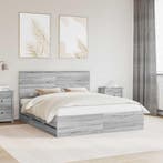 vidaXL Bedframe met lade Grijs Sonoma 160 x 200 cm, Verzenden, Nieuw, Grijs, Hout