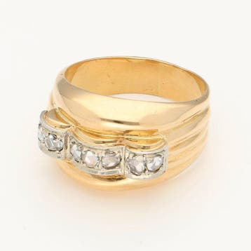 Ring - 18 karaat Geel goud Diamant (Natuurlijk), Nieuw