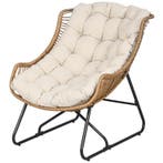 TRUUSK Tuinlounge Rotan Look - Buitenfauteuil Met Kussen - M, Verzenden, Nieuw