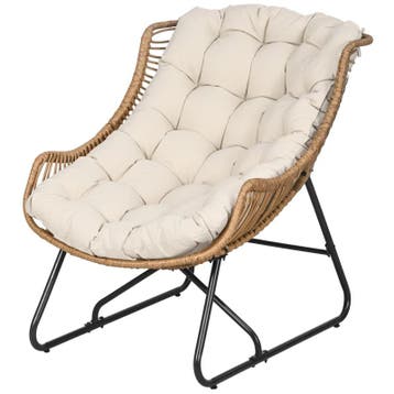 TRUUSK Tuinlounge Rotan Look - Buitenfauteuil Met Kussen - M, Tuin en Terras, Verzenden, Nieuw