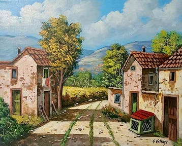 Giorgio Valenza (XX-XXI) - Scorcio rurale tra le colline