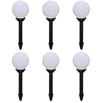 vidaXL Tuinpadlampen 6 st met grondpin LED 20 cm, Verzenden, Nieuw, Kunststof