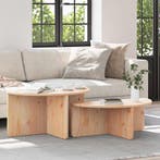 vidaXL Salontafel 2 pcs Naturel Massief grenenhout, Huis en Inrichting, Tafels | Salontafels, Verzenden, Nieuw, Grenenhout, Minder dan 50 cm