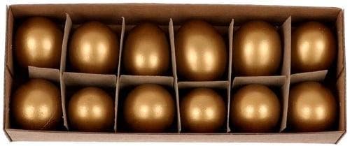 Kippeneieren Goud 12 stuks, Huis en Inrichting, Woonaccessoires | Kunstplanten en Kunstbloemen, Nieuw, Ophalen of Verzenden