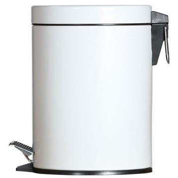 Pedaalemmer | Metaal (Wit) | 5L | Klapdeksel | Ø203x284(h)mm, Verzenden, Nieuw in verpakking