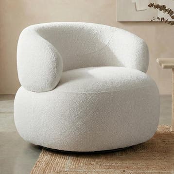 *WOONWINKEL* Draaibare Ronde Fauteuil Creme, Verzenden, Nieuw, Stof