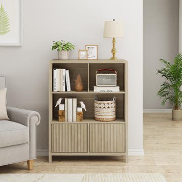 Dressoir Lukkodso eikenkleurig 103x80x28 cm [en.casa], Huis en Inrichting, Kasten | Dressoirs, Verzenden, Nieuw