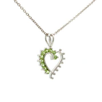 Zonder minimumprijs - Hanger Zilver - 0.35ct. tw. Olivijn -